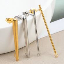 10pcs Elegant French Style Stainless Steel Women Earring Hoops, Suitable For DIY Jewelry Making - Stainless Steel Earrings - View 7