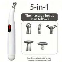All-In-One Electronic Acupuncture Pen For Muscle Relaxation - Ergonomic Design, 9 Adjustable Levels, Pulse Massager With Multiple Massage Heads, Digital Display, Rechargeable Lithium Battery USB Portable Device For Hands, Legs, Neck And Back - White - View 15