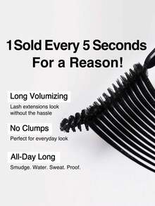 Clio Kill Lash Vattentät Mascara, Böjande och Volumgivande Formula, Vattentät och Kladdfri, Långvarig Ögonmakeup, Fransborste - 00 - Visa 3