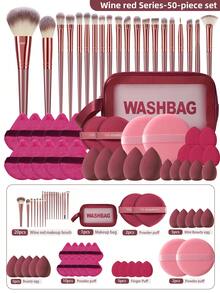 50pcs/20pcs/15pcs/2pcs Complete Makeup Brush Set Includes 20 Soft Makeup Brushes, Such As A Translucent Powder Brush, Blush Brush, Contour Brush, Highlighter Brush, Foundation Brush, Nose Contour Brush, Eyeshadow Brush, Eyebrow Brush, Lip Brush, And Detail Brush,Giveaways,Professional Makeup Brushes,Complete Makeup Set - Multicolor - View 10