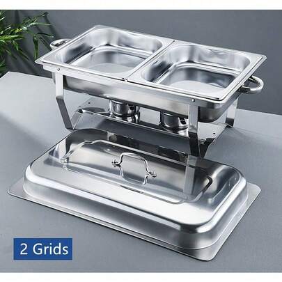 9L Stainless Steel Foldable Chafing Dish Single Buffet Food Warmer Catering