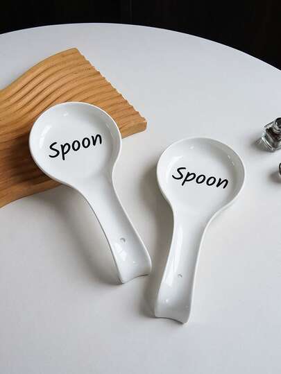 1 stuk minimalistische keramische lepelhouder, inclusief roerlepel en lepelhouder met lange steel, lepelplateau voor op het aanrecht, voorkomt morsen en vallende lepels, geschikt voor keuken, eetkamer, afternoon tea, luxe restaurants, cadeau