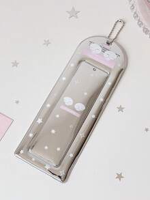 1pc Shiny Silver 4-Slot ID Card Holder, Student ID Badge Reel, Idol Fan Card Sleeve - Multicolor - View 16