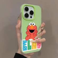 Funda para teléfono con el personaje de Elmo, compatible con Samsung, Apple, VIVO, OPPO, , Transsion, ,  y Honor. Fabricada en TPU, ofrece protección a prueba de golpes y caídas. Un regalo ideal para familiares y amigos. - Verde - Ver 1