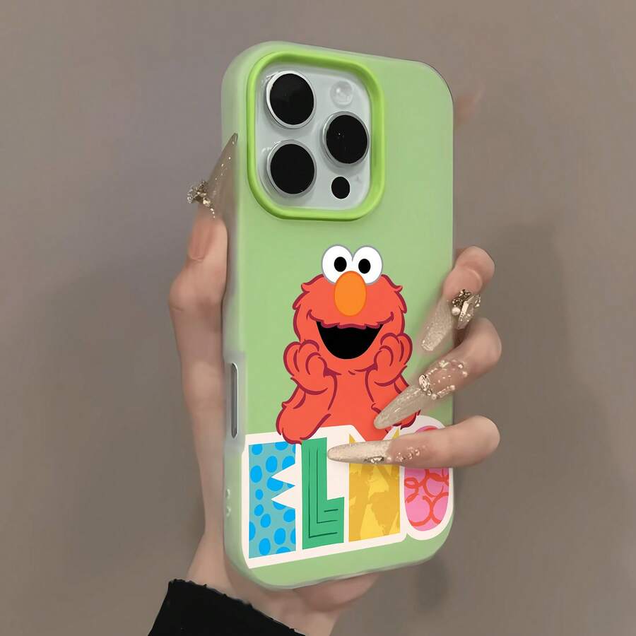 Funda para teléfono con el personaje de Elmo, compatible con Samsung, Apple, VIVO, OPPO, , Transsion, , y Honor. Fabricada en TPU, ofrece protección a prueba de golpes y caídas. Un regalo ideal para familiares y amigos. - Verde - Ver 1