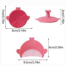 2pcs/Set Super Soft Silicone Hair Washing Brush Set, Suitable For Shampooing, Scalp Massage And Cleaning - Multicolor - View 2