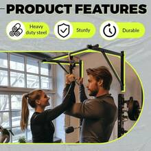 46'' Wall Mounted Pull Up Bar Chin Up Bar Doorway Exercise Bar Upper Body Gym Workout Bar Heavy Duty Training Fitness Home Heavy Duty 500lbs - Default - View 5