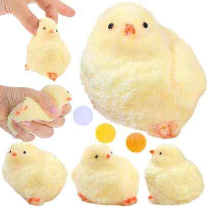 1Pc Handmade Chick Taba Squeeze Toys, Ultra Soft Sticky Stress Relief Fidget Toy, Silicone Squeeze Toys For Kids & Adults, Soft Anxiety Relief Toys For Office Travel Party Favors.
