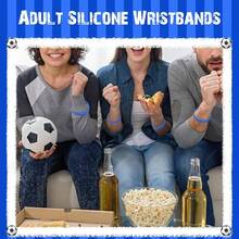 100 Pcs Solid Color Rubber Wristbands Rubber Bracelets Silicone Wristbands Sports Bracelets Bulk Adult Wrist Bands For Event Women Men Party Decorations(Dark Blue) - 深藍色 - 查看 7