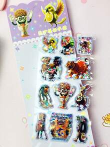 3D Cartoon Liquid Glitter Shaker Stickers, Children's DIY Handbook Creative Decorative Stickers, Stationery Decorative Stickers, Decorative Sticker Gifts, Suitable For Decorating Home, Party, Birthday Gifts - Multicolor - View 13