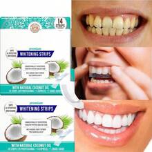 Berlix Teeth Whitening Strips Enamel  For Teeth Whitener, Whitening Strips With Coconut Oil, Formulated To Be Gentle & Non Slip And Quick-Dry, Stains Removal DMPL - As Shown In the Figure - View 3