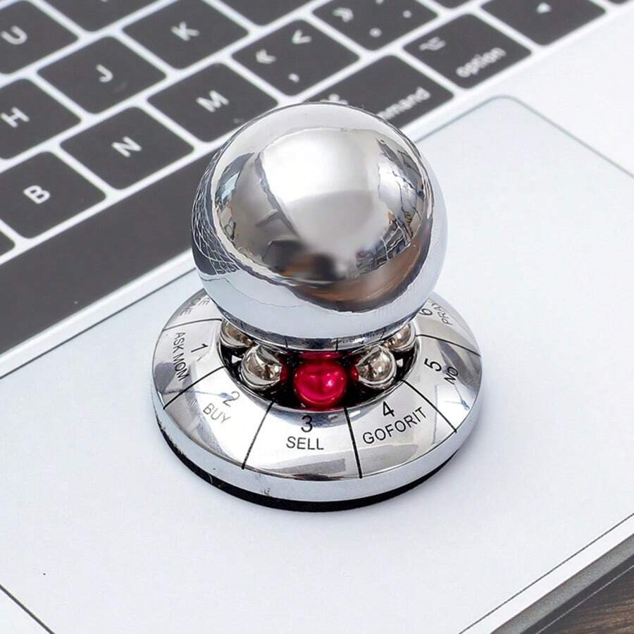 精美合金占卜球，随机决策玩具，旋转金属创意命运决定摆件，工艺礼品 - 彩色 - 查看 1