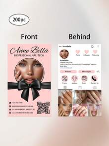 200pcs Customized Business Cards, Professional Work Cards, Suitable For Online Marketing And University Style, Beauty Salon, Barbershop And Nail Salon Cards, Exclusive VIP Card, Customized Business Cards - Double-Sided Printing, Customized Images Or Information, Beauty Business Cards - A - View 12