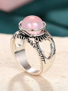 1 chiếc nhẫn thời trang nữ, thích hợp làm quà tặng đám cưới, lễ đính hôn, tiệc tùng, quà tặng ngày Valentine. - Bạc - Xem 5