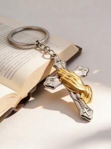 1pc/5pcs/10pcs Creative Metal Cross Keychain, Prayer Cross Keyring, Gift Box Decor, Small Accessory, Bag Charm, Car Key Chain, Key Lanyard, Keychain, Key Chain Accessory, Keyring, Couples Keychain, Gift For Her, Gift For Him, Small Gift, Birthday Gift, Friend Gift, Holiday Gift, Event Souvenir, Party Favor - Multicolor - View 6