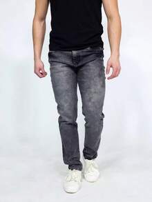 Men's Premium Slim-Fit Stretch Lycra Spandex Jeans - Xám - Xem 1
