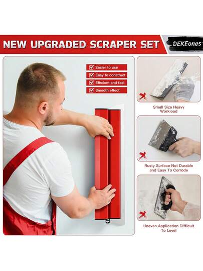 Flexible Trowel For Leveling Drywall - Extremely Abrasion Resistant, Ergonomic Blade For Easy Painting And Finishing - Ideal For Large Surfaces, 25/40/60 Cm