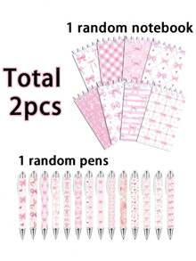 16pcs White & Pink Bow Notebook & Stationery Set, Includes Cute Bow Pocket Notebooks, Ballpoint Pens, Mini Bow Notebooks, Suitable For Bow-Themed Parties, Baby Showers, Birthdays, School Supplies Gifts - Multicolor - View 10
