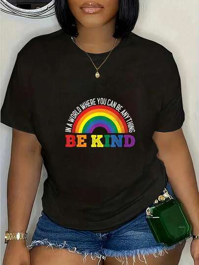 100% Cotton Pride Rainbow LOVE Queer Lesbian Gay CSD Party Wear LGBTQ+ T-Shirt Women's Vintage Relaxed Fit Tee Premium Soft Tops Printing Round Neck Fashion Shirts