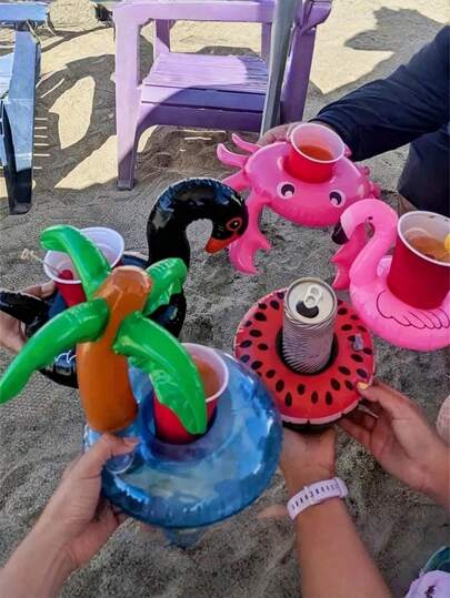 10pcs Inflatable Cup Holders, Coasters, Floating Drink Holders, Inflatable Drink Holders For Pool Party, Outdoor Activities