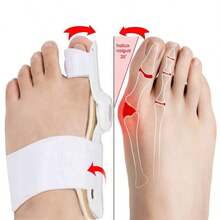 Dispositivo de corrección de hallux valgus, corrector de dedo gordo del pie, espaciador, soporte cómodo y transpirable día y noche, expansor de valgo, alivio del dolor, antideslizante, férula ortopédica para hallux valgus. - Blanco - Ver 2
