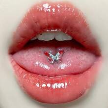Titanium Steel Butterfly Tongue Piercing, Unique Butterfly Design Tongue Stud, Suitable For Drinking - Ice Butterfly Tongue Stud - View 13