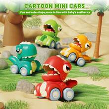 4PCS Mini Dino Vehicles Push Go Car Toy Set Educational Toy - Multicolor - View 6