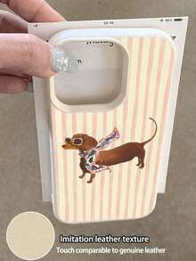 1pc Fashionable Cute Vintage Book Dog Pattern Litchi Texture Anti-Fall Anti-Slip Soft Phone Case, Suitable As Birthday, Holiday Gift For Friends, Family, Couples, Compatible With Apple, Phones - Kiểu 6 (1 chiếc) - Xem 3