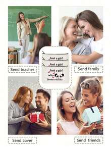 熊猫印花化妆包，熊猫主题旅行化妆品收纳包，化妆包，送给熊猫爱好者、动物爱好者的礼物，圣诞节、毕业典礼、生日、送给熊猫爱好者朋友、女儿、姐妹的礼物 - 多色 - 查看 11