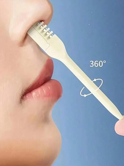1/2/3/5pcs Nose Hair Trimmer, Double-Sided Blade, 2-In-1 Manual Nose Hair Trimmer, 360° Rotary Nose Hair Shaver, Portable Groomer, Unisex, Gentle Facial Hair Removal Tool, Precise Trimming