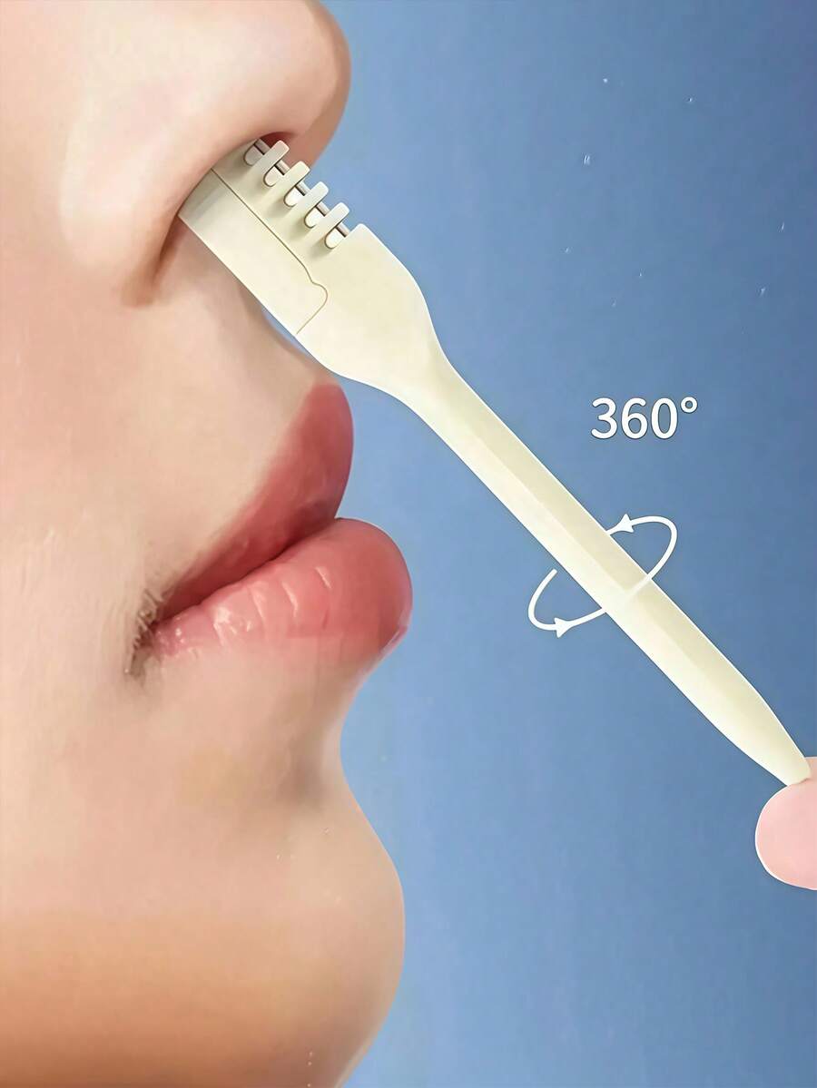 1/2/3/5件装鼻毛修剪器，双面刀片，二合一手动鼻毛修剪器，360°旋转鼻毛剃刀，便携式美容仪，男女通用，温和面部毛发去除工具，精准修剪