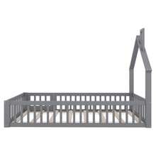 House Bed, 90 X 200 Cm, Children's Bed With Chimney Shape, Bed With Slatted Base (Without Mattress), Pine Wood, Minimalist Style - Grey - View 11
