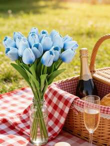 10 bông hoa tulip nhân tạo lớn màu xanh dương, hoa giả trông như thật, thích hợp cho Ngày Valentine, đám cưới, lễ đính hôn, sinh nhật, trang trí nhà cửa, phòng khách, phòng ngủ, trang trí mùa xuân/hè, để bàn, sân vườn, quà tặng lễ hội mùa màng, trang trí Ngày Valentine. - Màu xanh lam - Xem 9
