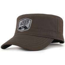 Men's cotton flat top hat - A0035 Verde militar - Ver 2