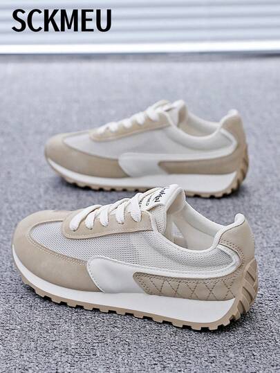 SCKMEU. 1 Đôi giày thể thao nữ đế mềm nhẹ, đa năng, kiểu dáng thời trang cao cấp năm 2026, thoáng khí và bền bỉ, phù hợp với phong cách thanh lịch, nhỏ nhắn.