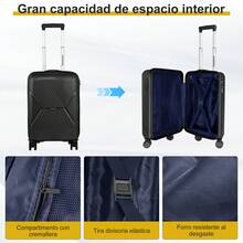 YC-HOGAR Maleta modelo Maleta de cabina Pequeña 20 Pulgadas Equipaje de Cabina de Mano con Ruedas Silenciosas y Asa Telescópica, Bloqueo de Combinación, Ligera, Duradera, Negro Gris Azul Claro Blanco Grisáceo - Gris Oscuro - Ver 3