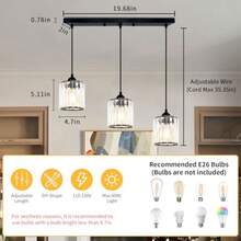 Picture & Display Lighting - โคมระย้าแก้ว ขนาด 19.6 ซม. มีไฟ 2-3 ดวง - ดู 3