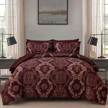 7 Pieces Paisley Comforter Set Queen King Bed In A Bag Comforter, Brown/Blue/Green/Pink Boho Pattern Soft And Comfortable Summer Bedding Set Bed In A Bag For All Seasons, Includes Comforter, Flat Sheet, Fitted Sheet, Pillowcases, Ideal Gift. - 紫紅色 - 查看 10