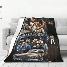 Lil Homies Minimalist Blanket | Polyester, Digital Print, Mixed Color, Fabric, All Seasons, Ideal For Afternoon Nap, Office Breaks, Casual Travel, And Simple Home Lifestyle. - Multicolor - View 2
