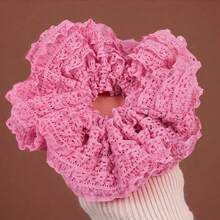 2pcs Black & White Elegant Lace Hollow Scrunchies, Versatile Faux Silk Floral Pattern Hair Ties, Soft & Durable, Women Hair Accessories - Multicolor - View 15