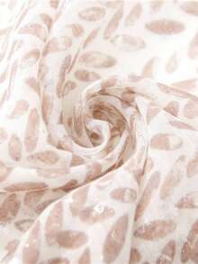 1件装女士时尚优雅羽毛叶子图案轻盈流苏围巾/头巾，适合约会、日常穿着、派对、旅行、度假、外出等场合。 - 彩色 - 查看 8