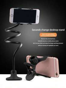 Adjustable Lazy Bracket 1pc Universal Flexible Gooseneck Phone Holder, 360° Rotatable Bed/Desk Clamp Stand, Compatible With Apple And Android Phones, Great Gift For Birthday, Family And Friends, Suitable For Office, Dorm And Home Use, Spring Gift - Multicolor - View 5