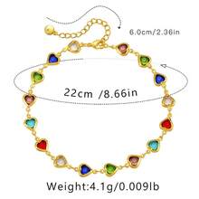 1pc Luxury Acrylic & Alloy Heart Anklet For Women - Anklet - View 5
