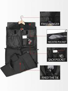 NEWHEY Carry On Garment Bag Convertible Suit Travel Bag With Shoes Compartment Waterproof Large Hanging Garment Duffel Bag Weekender Duffle Bag For Men - Black - View 6