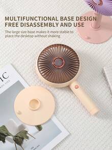 AOYI 1个可充电便携式三速可调大尺寸桌面风扇，带底座，迷你USB供电风扇，带充电线 - 彩色 - 查看 6