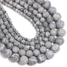 1pc Natural Stone Map Beads, Matte Finish, Assorted Sizes 4/6/8/10/12mm, Suitable For DIY Bracelet, Necklace, Jewelry Making, Accessories - map stone - View 6