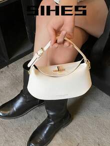 1件装春夏纯白色PU皮革女士单肩斜挎包，时尚哑光手提包，拉链封口，可调节肩带，适合旅行、购物、约会，是送给女性、女友、青少年、大学生、新手和职业女性的理想礼物，适用于办公室、学校、工作、商务、通勤、户外、旅行、野餐等各种场合。 - 米色 - 查看 3