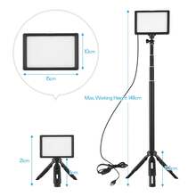 2pcs USB LED Video Light Kit Photography Lighting 3200K-5500K 120pcs Beads 14-level Dimmable with 148cm/58in Adjustable Height Tripod Stand 5pcs White/ Red/ Yellow/ Green/ Blue Filters Triple Cold Shoe Mount for Video Live Streaming - Luz LED - Ver 4