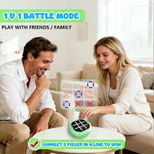 4-In-1 Tic-Tac-Toe Electronic Game, Includes Four Modes (Memory/Battle/Speed/Challenge Mode), Office Game For Adults - White - View 6