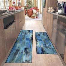 FUYEUN Sage Green Abstract Kitchen Rug 2 Pcs Rugs And Mats Art Kitchen Rugs Decor Non-Slip Kitchen Mat Set For Kitchen Floor Laundry Room,20"X32" + 20"X47",Sage Green - Abstract 01 - View 8